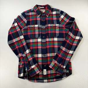 Abercrombie & Fitch Muscle Fit Multicolored Plaid Flannel Button Up Shirt